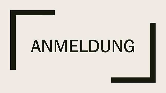 Abbildung mit dem Schriftzug Anmeldung